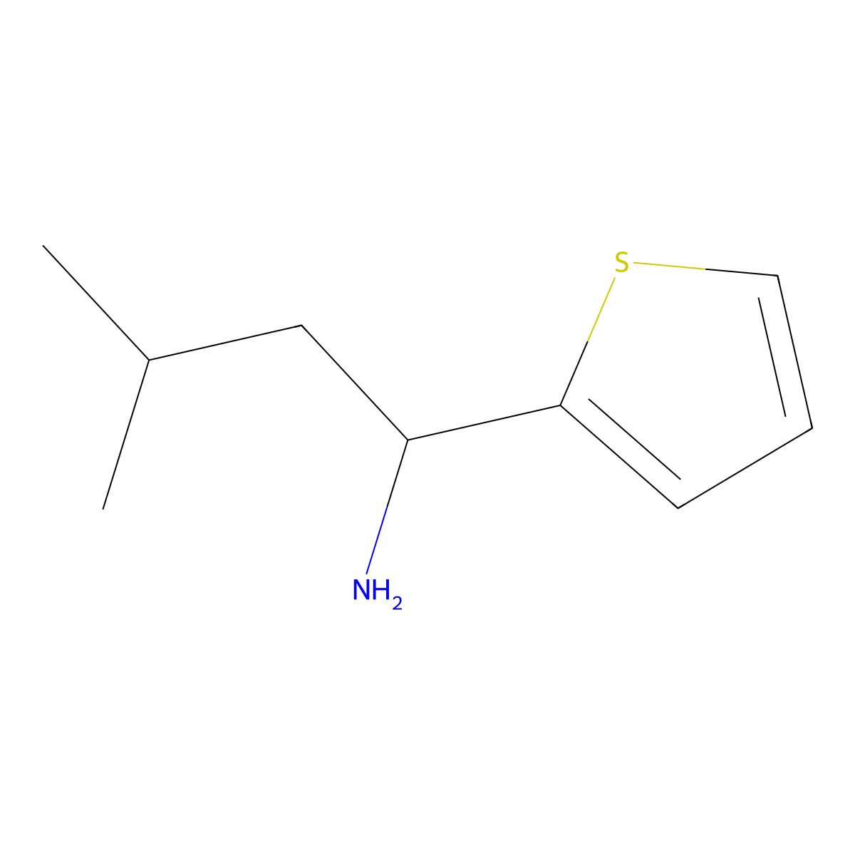 3-Methyl-1-(thiophen-2-yl)butan-1-amine molecular structure, CAS 1019444-13-3