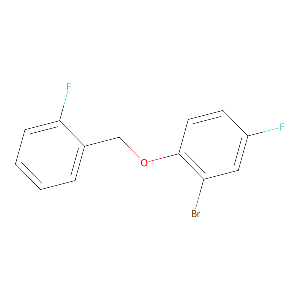 2-Bromo-4-fluoro-1-((2-fluorophenyl)methoxy)benzene molecular structure, CAS 1019446-40-2