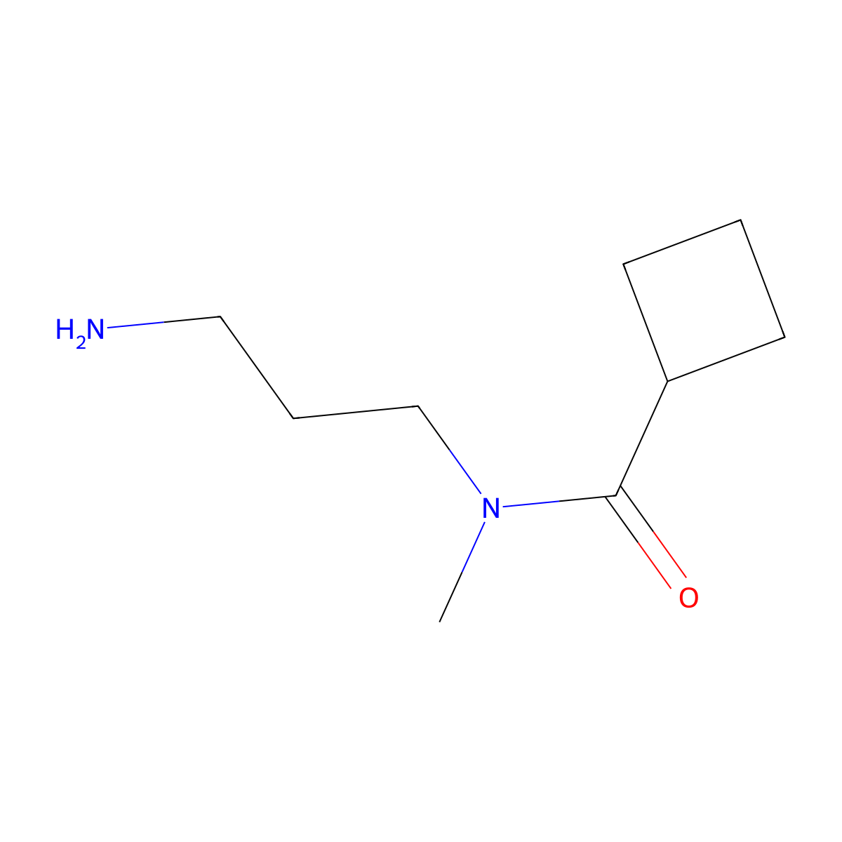 N-(3-aminopropyl)-N-methylcyclobutanecarboxamide molecular structure, CAS 1019448-01-1
