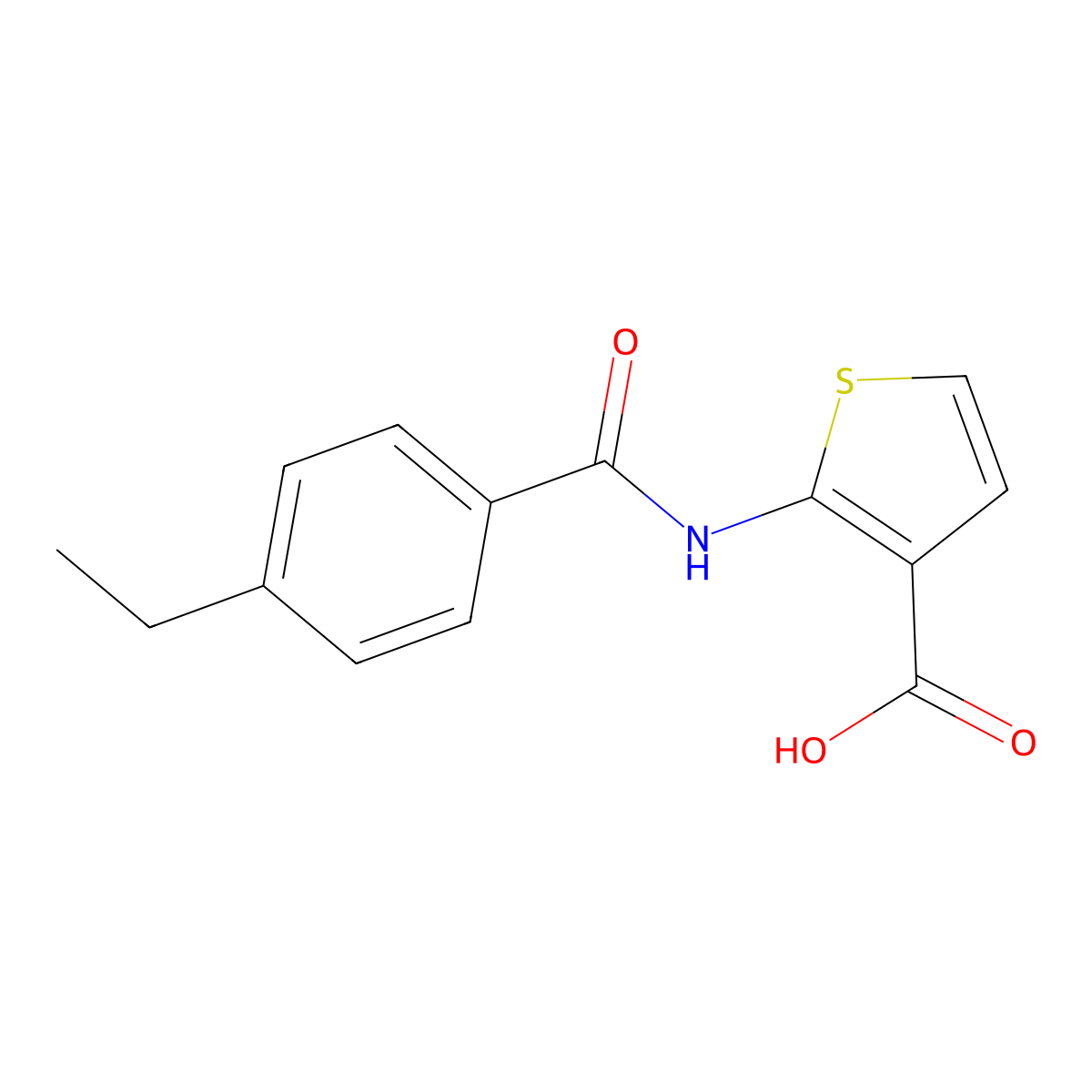 2-(4-Ethylbenzamido)thiophene-3-carboxylic acid molecular structure, CAS 1019449-40-1