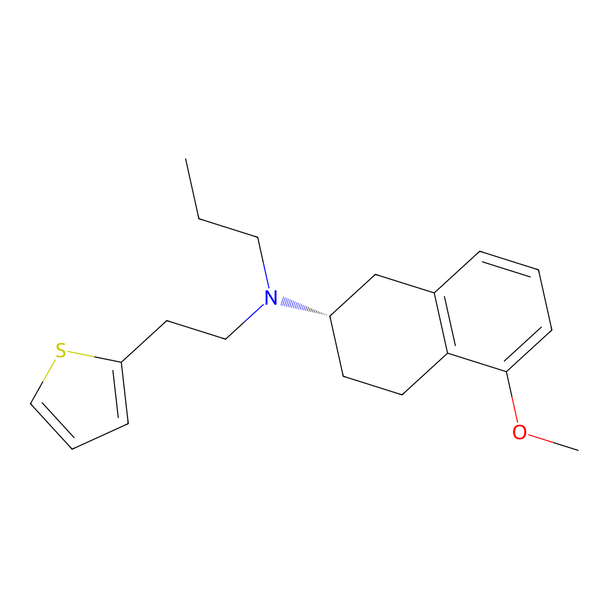(S)-5-Methoxy-N-propyl-N-(2-(thiophen-2-yl)ethyl)-1,2,3,4-tetrahydronaphthalen-2-amine molecular structure, CAS 101945-65-7