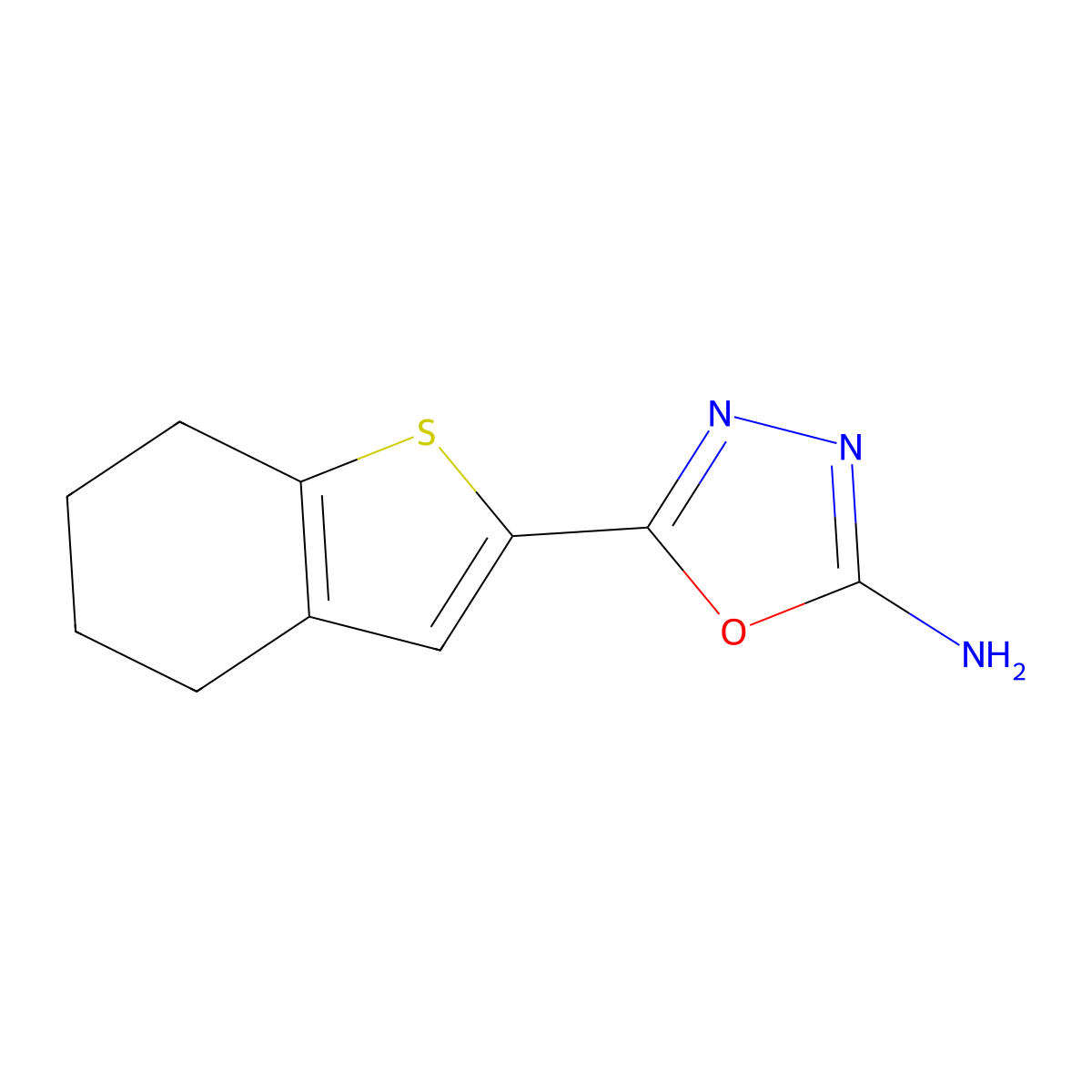 5-(4,5,6,7-Tetrahydro-1-benzothiophen-2-yl)-1,3,4-oxadiazol-2-amine molecular structure, CAS 1019450-61-3