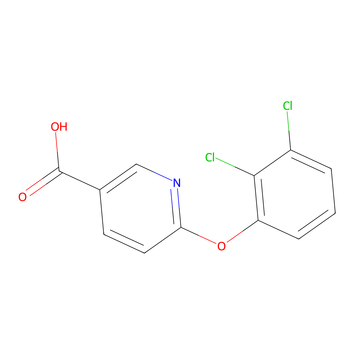 6-(2,3-Dichlorophenoxy)pyridine-3-carboxylic acid molecular structure, CAS 1019451-16-1