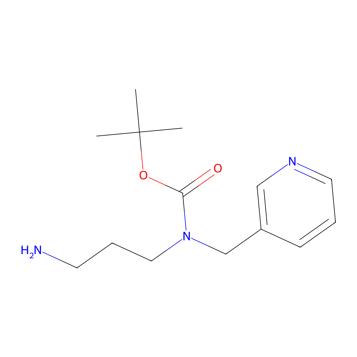 tert-butyl N-(3-aminopropyl)-N-[(pyridin-3-yl)methyl]carbamate molecular structure, CAS 1019452-24-4
