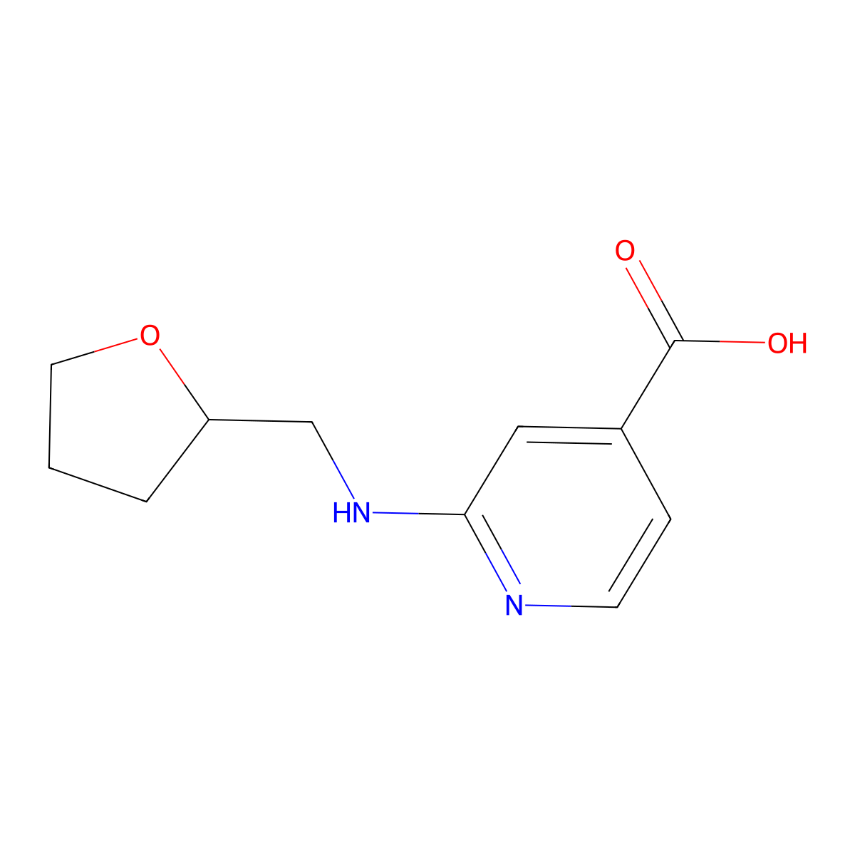2-[(Tetrahydro-2-furanylmethyl)amino]-isonicotinic acid molecular structure, CAS 1019452-63-1