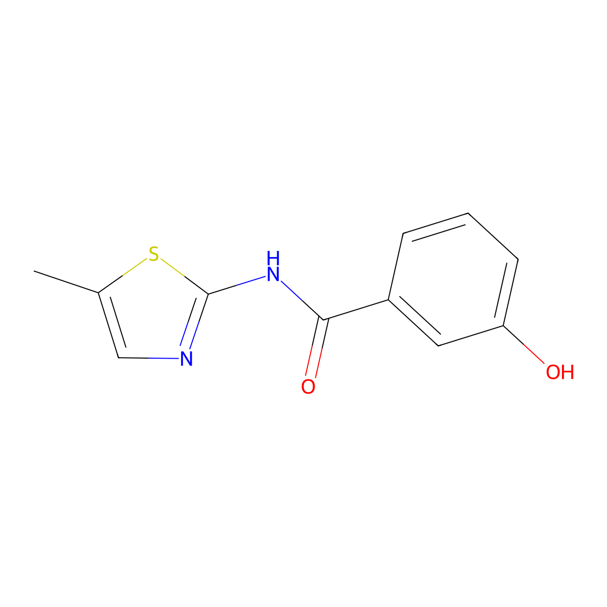 3-hydroxy-N-(5-methyl-1,3-thiazol-2-yl)benzamide molecular structure, CAS 1019453-02-1