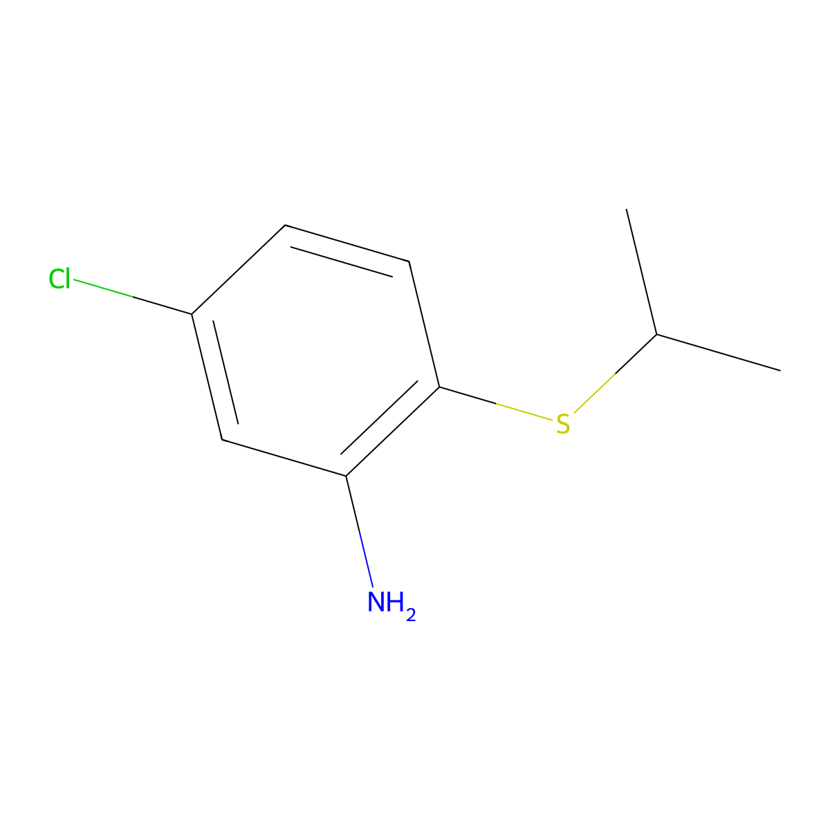 5-Chloro-2-(propan-2-ylsulfanyl)aniline molecular structure, CAS 1019455-04-9