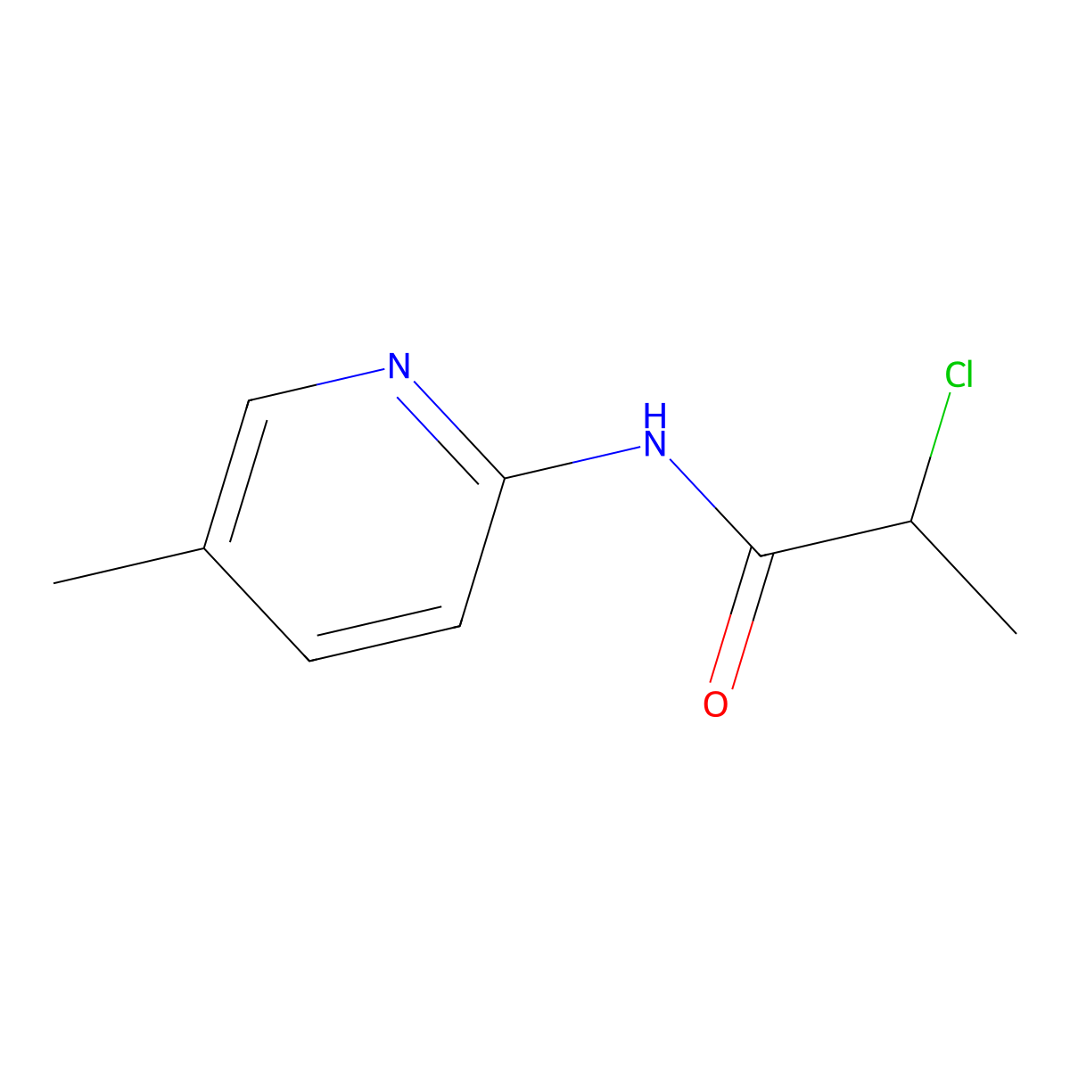2-chloro-N-(5-methylpyridin-2-yl)propanamide molecular structure, CAS 1019456-13-3