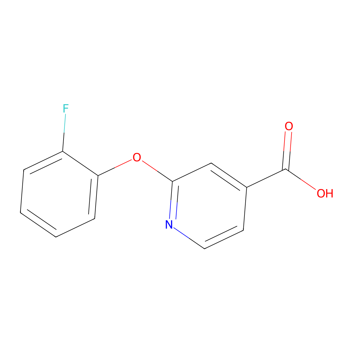 2-(2-Fluorophenoxy)pyridine-4-carboxylic acid molecular structure, CAS 1019456-75-7