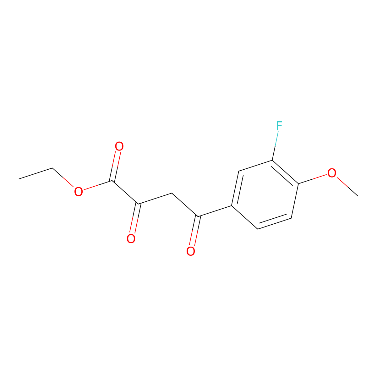 Ethyl 4-(3-fluoro-4-methoxyphenyl)-2,4-dioxobutanoate molecular structure, CAS 1019457-34-1