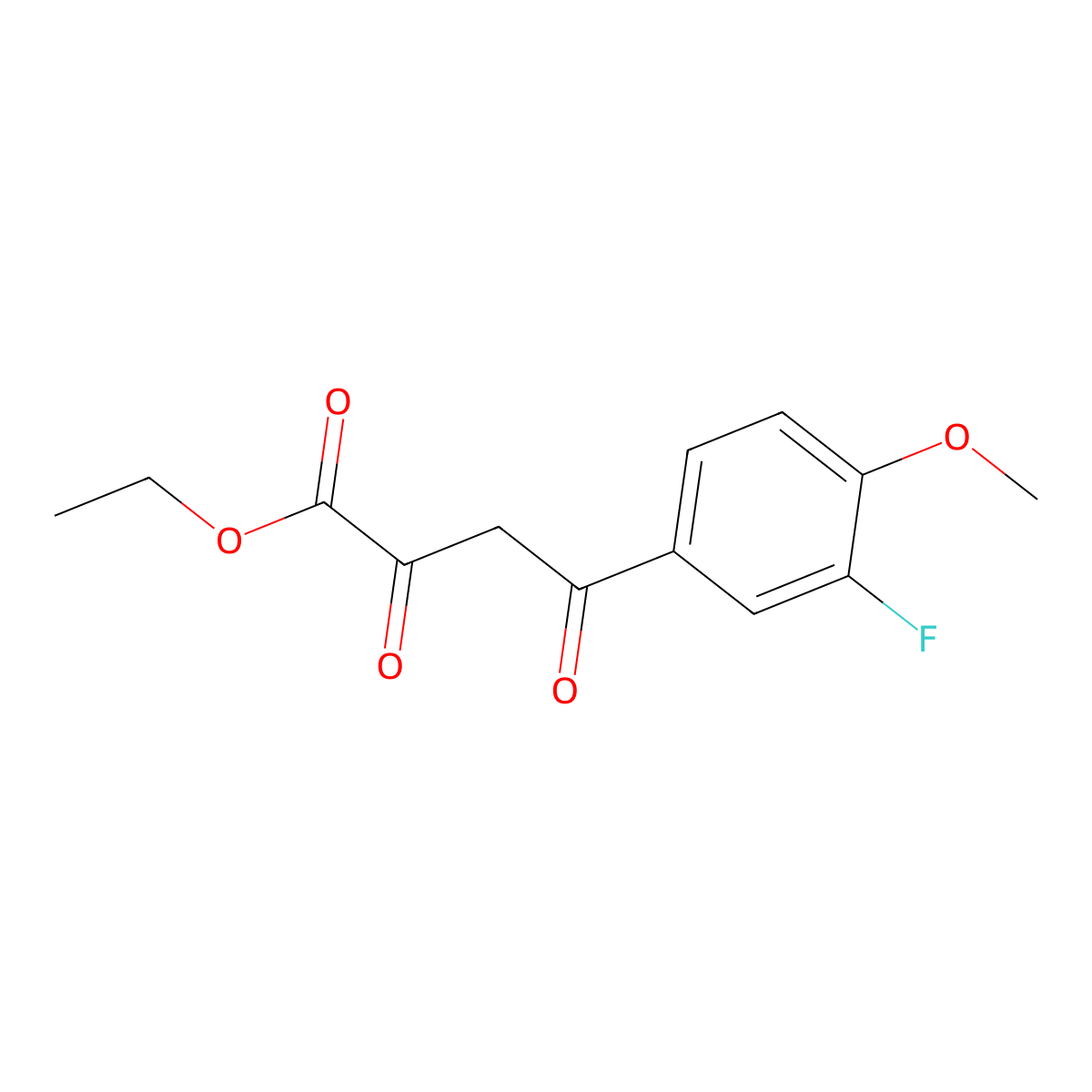 Ethyl 4-(3-fluoro-4-methoxyphenyl)-2,4-dioxobutanoate molecular structure, CAS 1019457-34-1