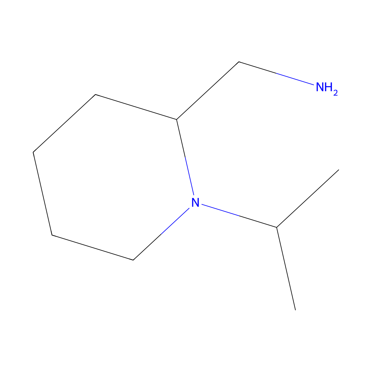 [1-(Propan-2-yl)piperidin-2-yl]methanamine molecular structure, CAS 1019457-79-4