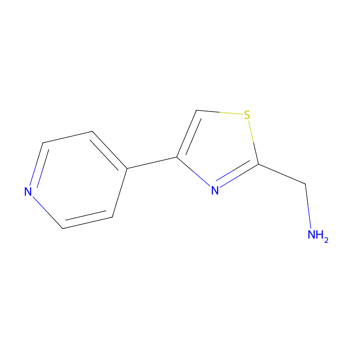 [4-(Pyridin-4-yl)-1,3-thiazol-2-yl]methanamine molecular structure, CAS 1019458-83-3