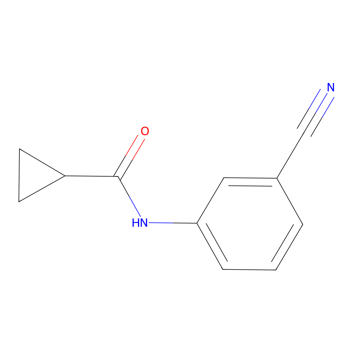 N-(3-cyanophenyl)cyclopropanecarboxamide molecular structure, CAS 101946-36-5