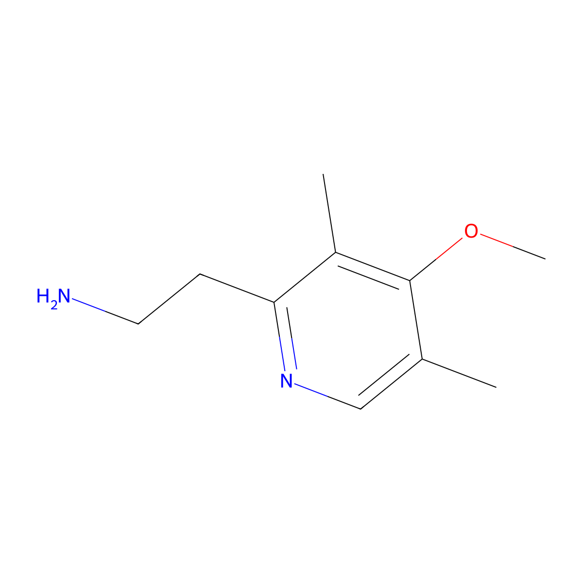 2-(4-Methoxy-3,5-dimethylpyridin-2-yl)ethan-1-amine molecular structure, CAS 1019461-09-6