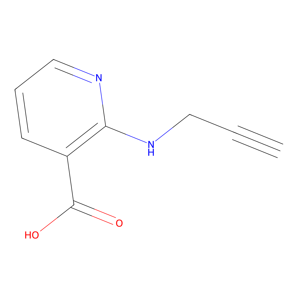 2-[(Prop-2-yn-1-yl)amino]pyridine-3-carboxylic acid molecular structure, CAS 1019461-24-5