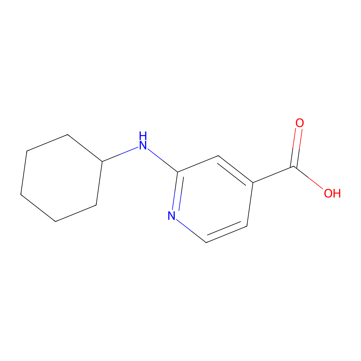 2-(Cyclohexylamino)isonicotinic acid molecular structure, CAS 1019461-35-8