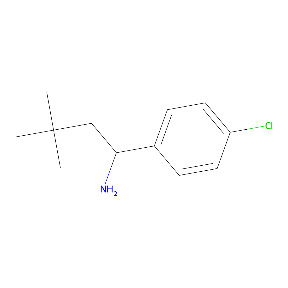 1-(4-Chlorophenyl)-3,3-dimethylbutan-1-amine molecular structure, CAS 1019462-15-7