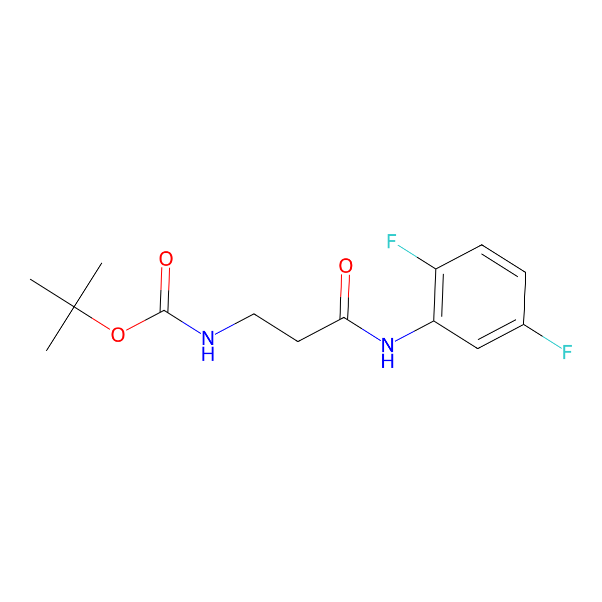 Tert-butyl (3-((2,5-difluorophenyl)amino)-3-oxopropyl)carbamate molecular structure, CAS 1019462-67-9