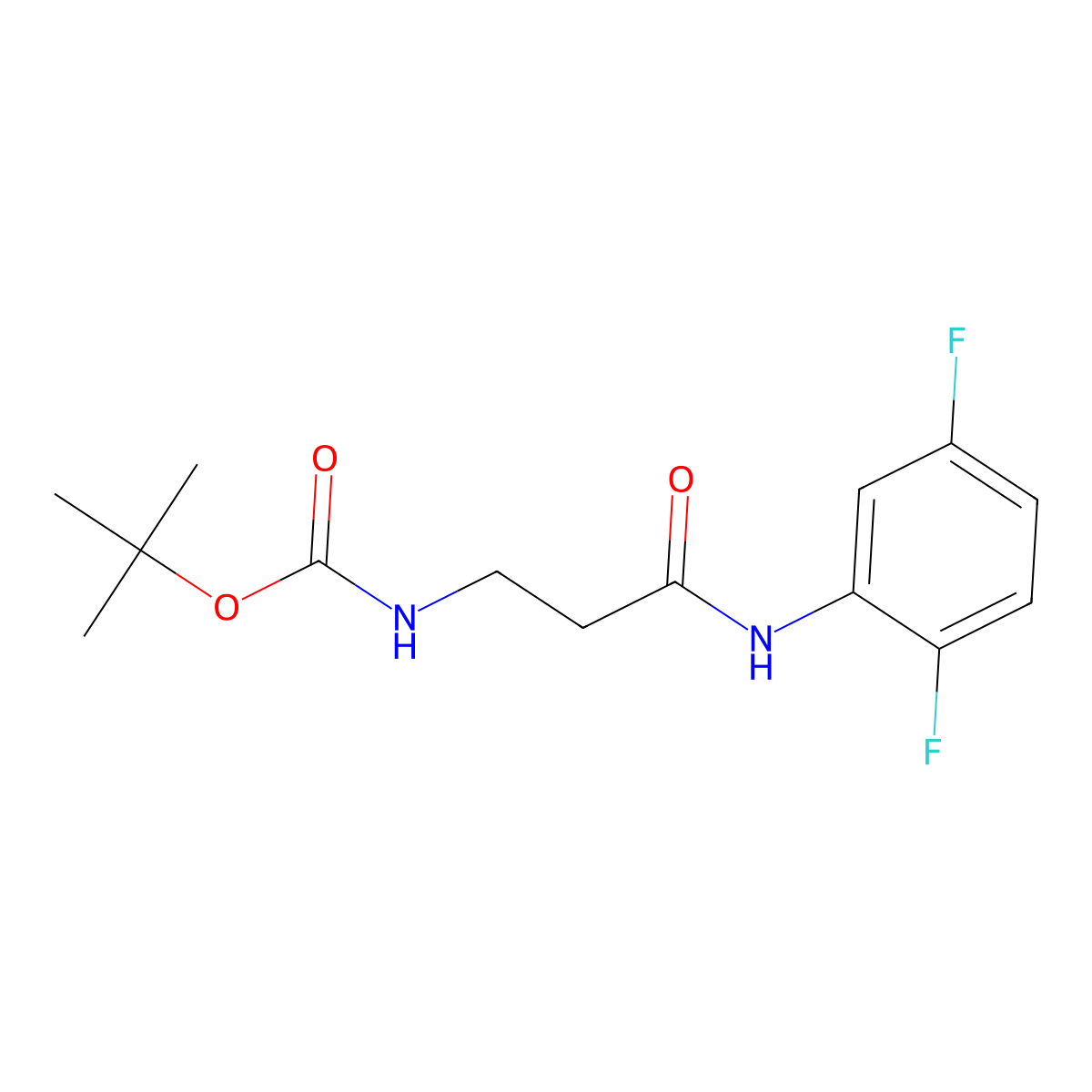 Tert-butyl (3-((2,5-difluorophenyl)amino)-3-oxopropyl)carbamate molecular structure, CAS 1019462-67-9
