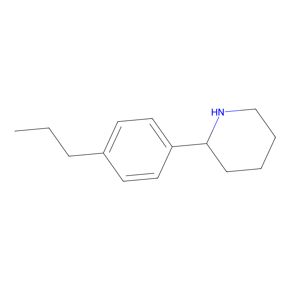 2-(4-Propylphenyl)piperidine molecular structure, CAS 1019462-90-8