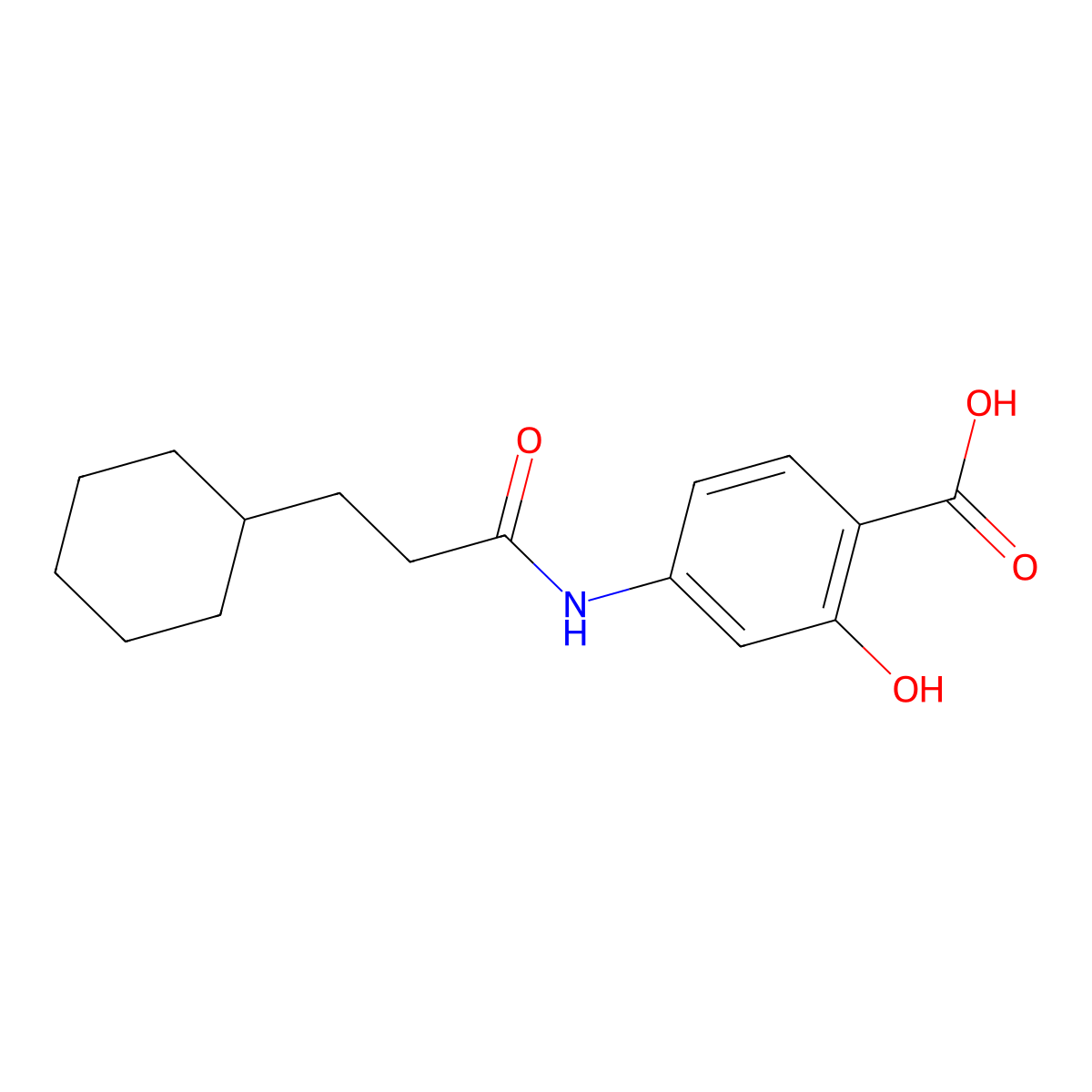 4-(3-Cyclohexylpropanamido)-2-hydroxybenzoic acid molecular structure, CAS 1019465-60-1