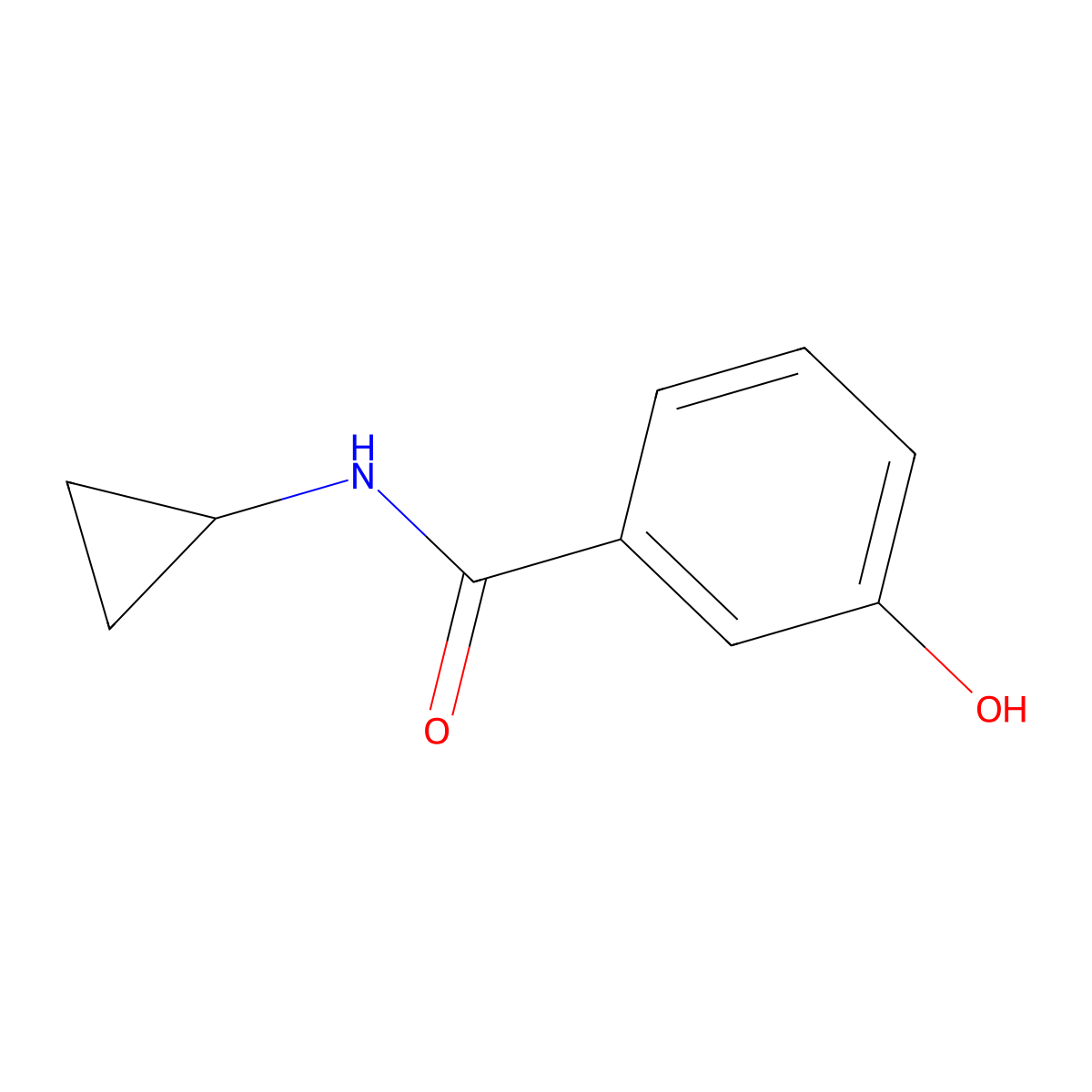 N-cyclopropyl-3-hydroxybenzamide molecular structure, CAS 1019466-68-2
