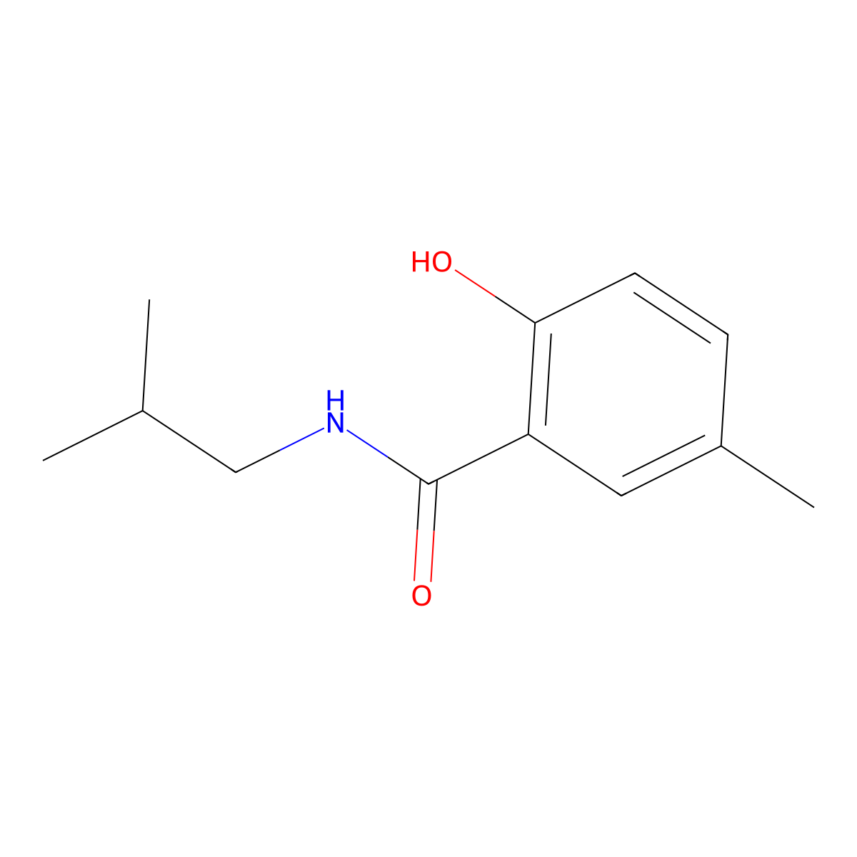 2-hydroxy-5-methyl-N-(2-methylpropyl)benzamide molecular structure, CAS 1019466-74-0