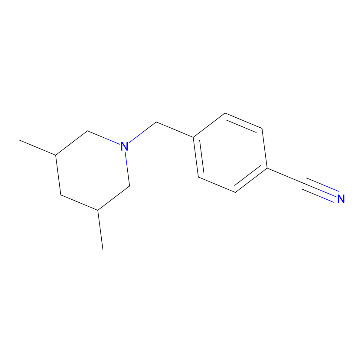 4-[(3,5-Dimethylpiperidin-1-yl)methyl]benzonitrile molecular structure, CAS 1019467-61-8