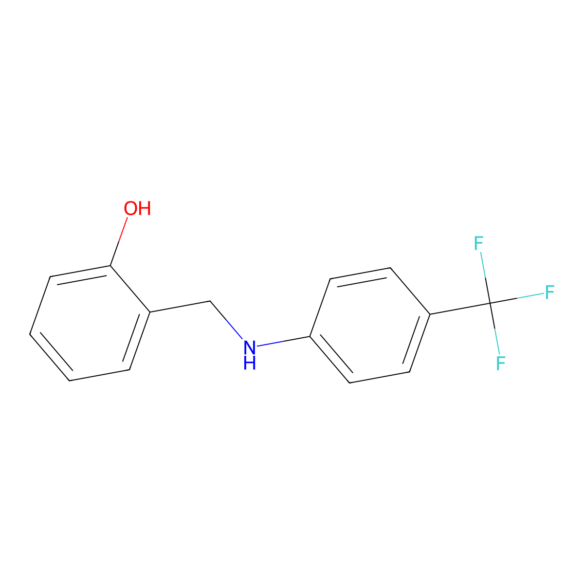 2-({[4-(Trifluoromethyl)phenyl]amino}methyl)phenol molecular structure, CAS 1019473-34-7