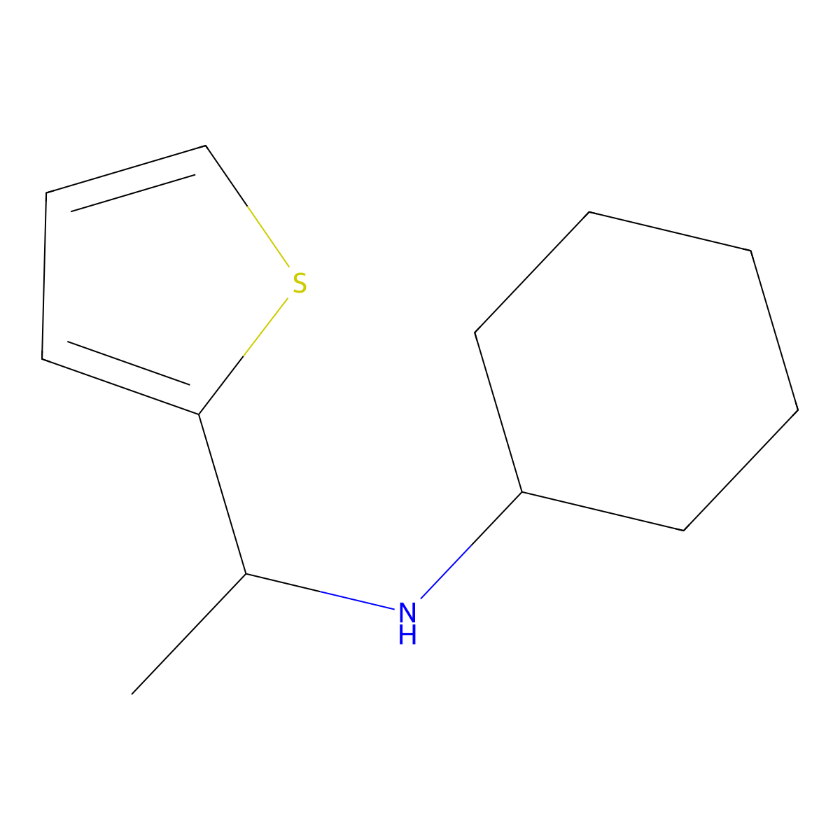 N-(1-thien-2-ylethyl)cyclohexanamine molecular structure, CAS 1019474-95-3