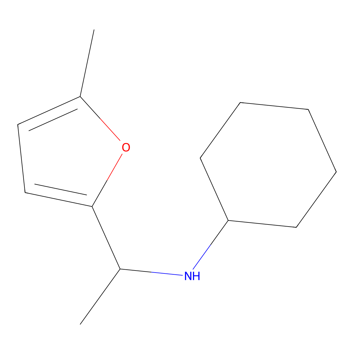 N-[1-(5-methylfuran-2-yl)ethyl]cyclohexanamine molecular structure, CAS 1019475-01-4