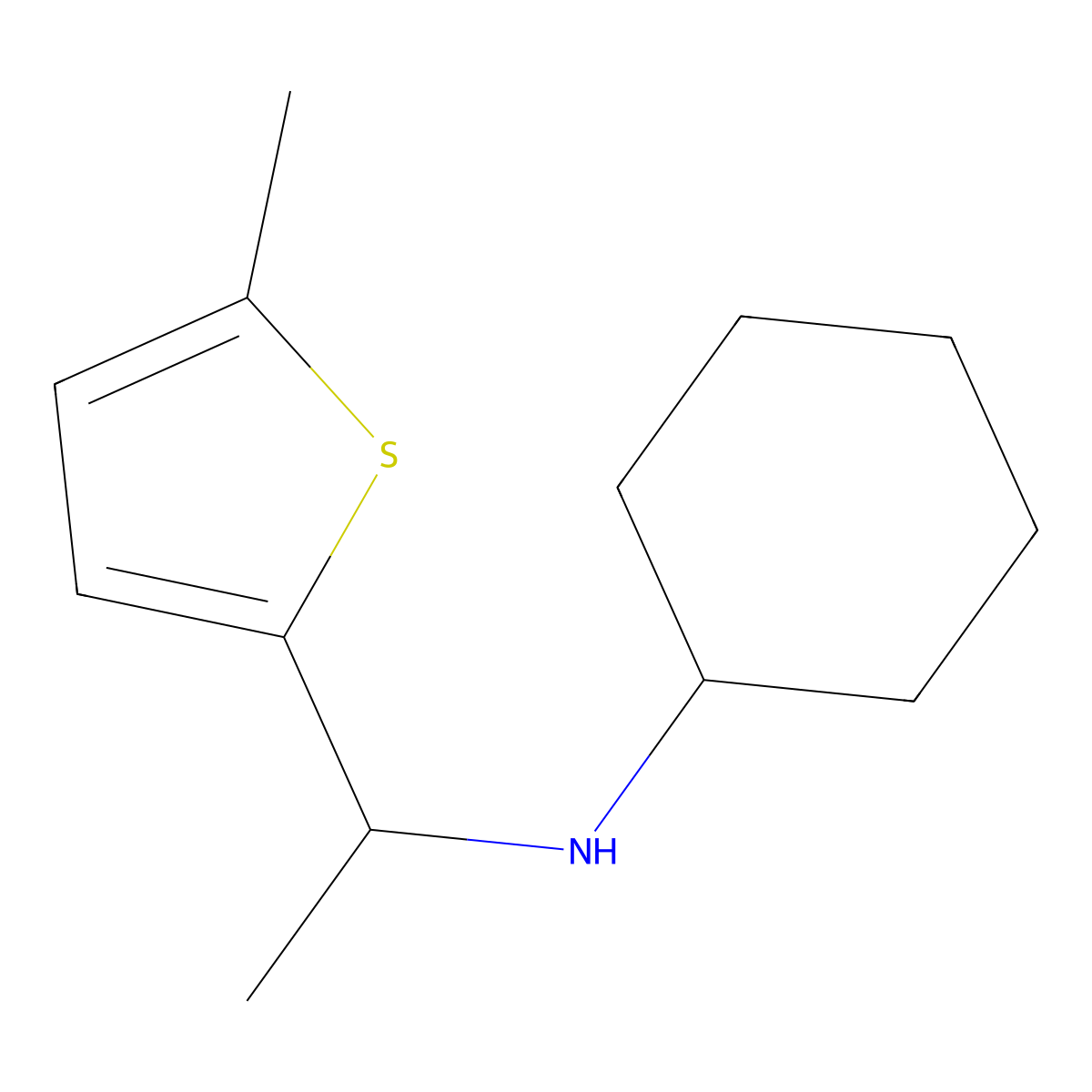 N-[1-(5-methylthiophen-2-yl)ethyl]cyclohexanamine molecular structure, CAS 1019475-37-6