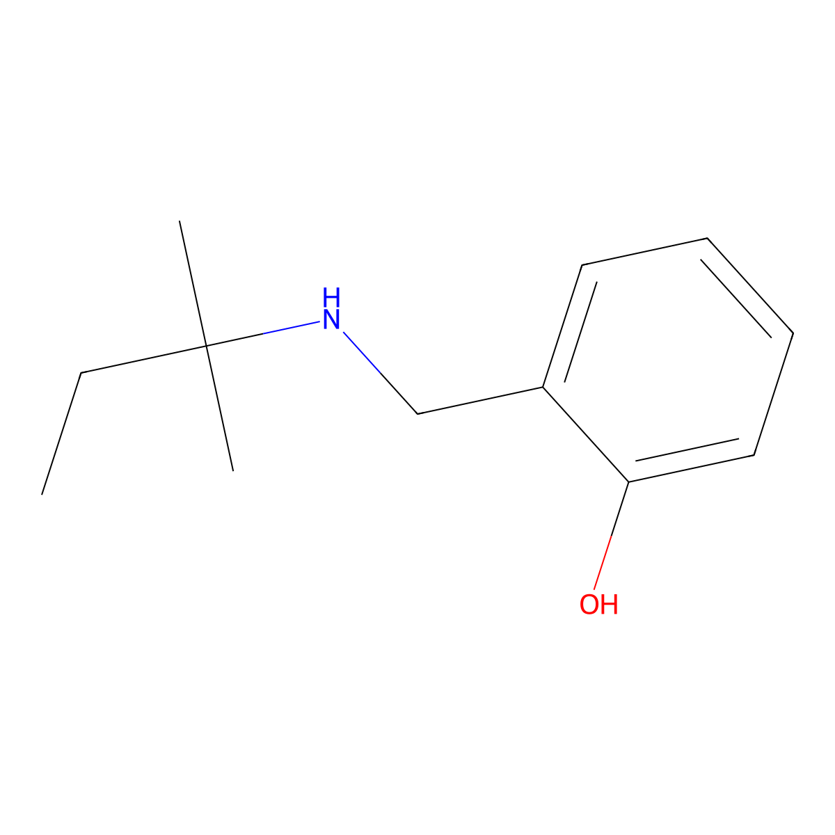 2-{[(2-Methylbutan-2-YL)amino]methyl}phenol molecular structure, CAS 1019476-36-8