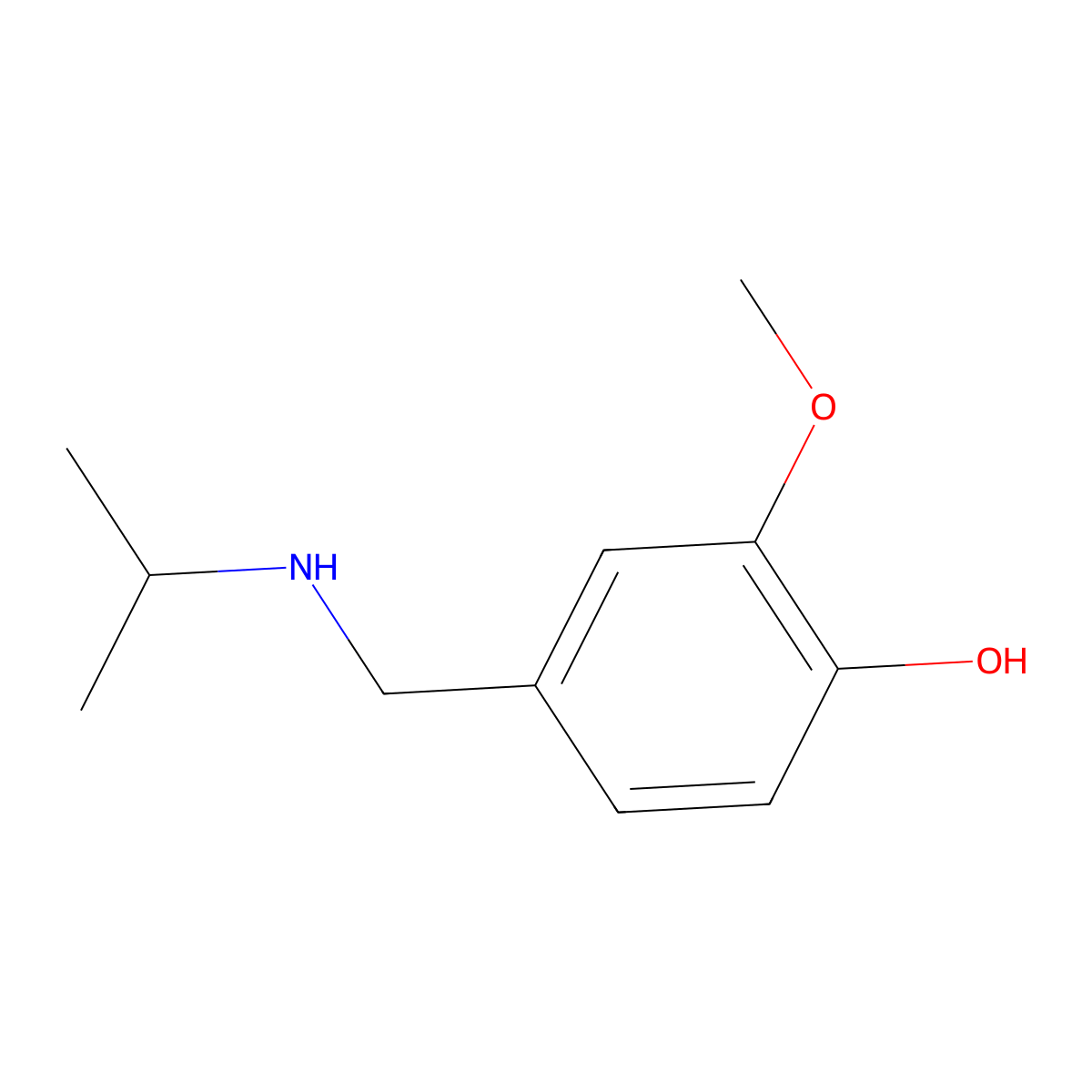 2-Methoxy-4-{[(propan-2-yl)amino]methyl}phenol molecular structure, CAS 1019477-35-0