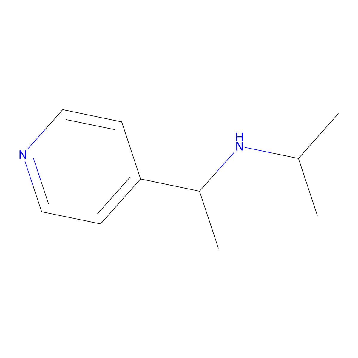 (Propan-2-yl)[1-(pyridin-4-yl)ethyl]amine molecular structure, CAS 1019477-63-4