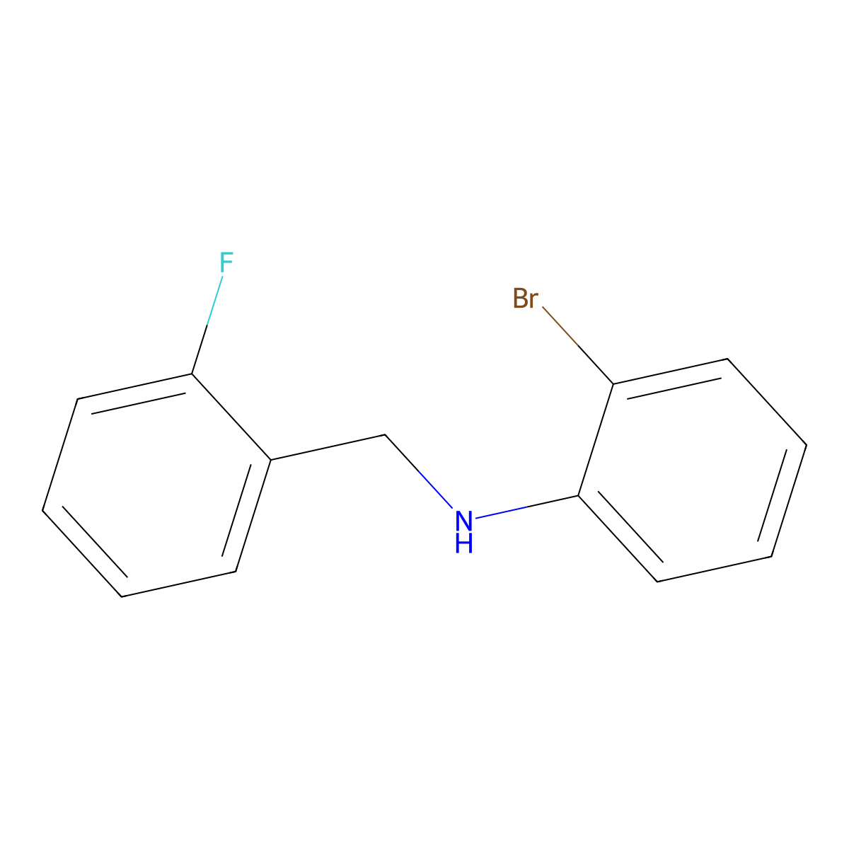 2-Bromo-N-(2-fluorobenzyl)aniline molecular structure, CAS 1019478-15-9