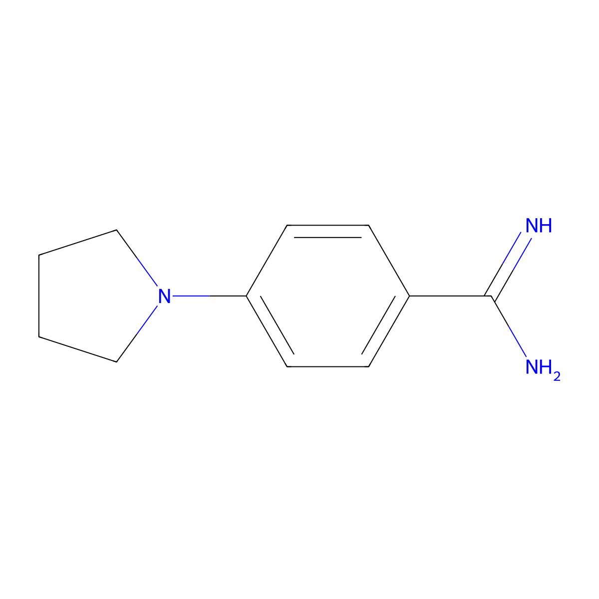 4-(Pyrrolidin-1-yl)benzene-1-carboximidamide molecular structure, CAS 1019478-34-2