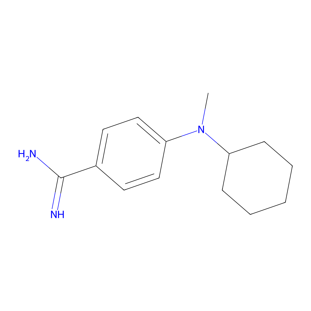 4-[Cyclohexyl(methyl)amino]benzene-1-carboximidamide molecular structure, CAS 1019478-55-7