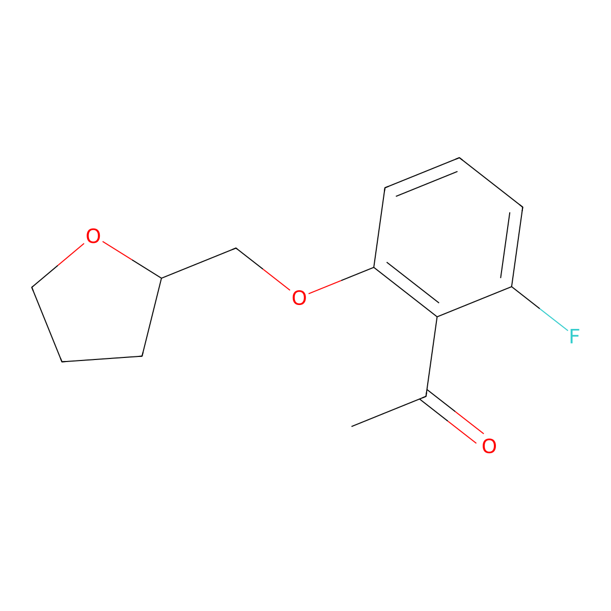 1-[2-Fluoro-6-[(tetrahydro-2-furanyl)methoxy]phenyl]ethanone molecular structure, CAS 1019478-56-8