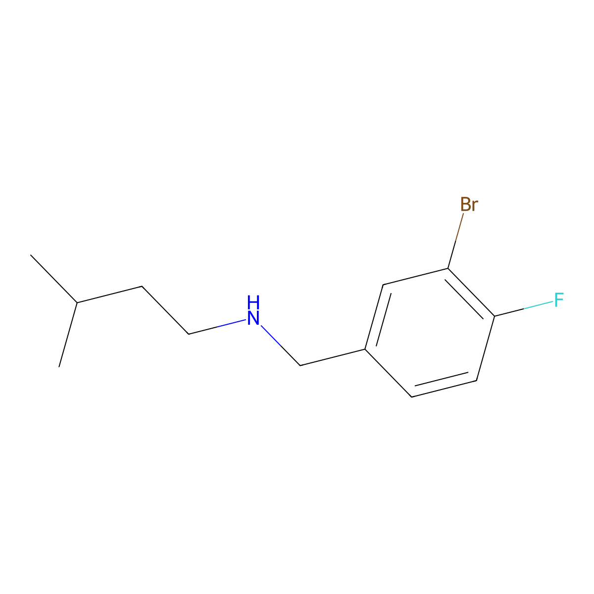 [(3-Bromo-4-fluorophenyl)methyl](3-methylbutyl)amine molecular structure, CAS 1019478-64-8