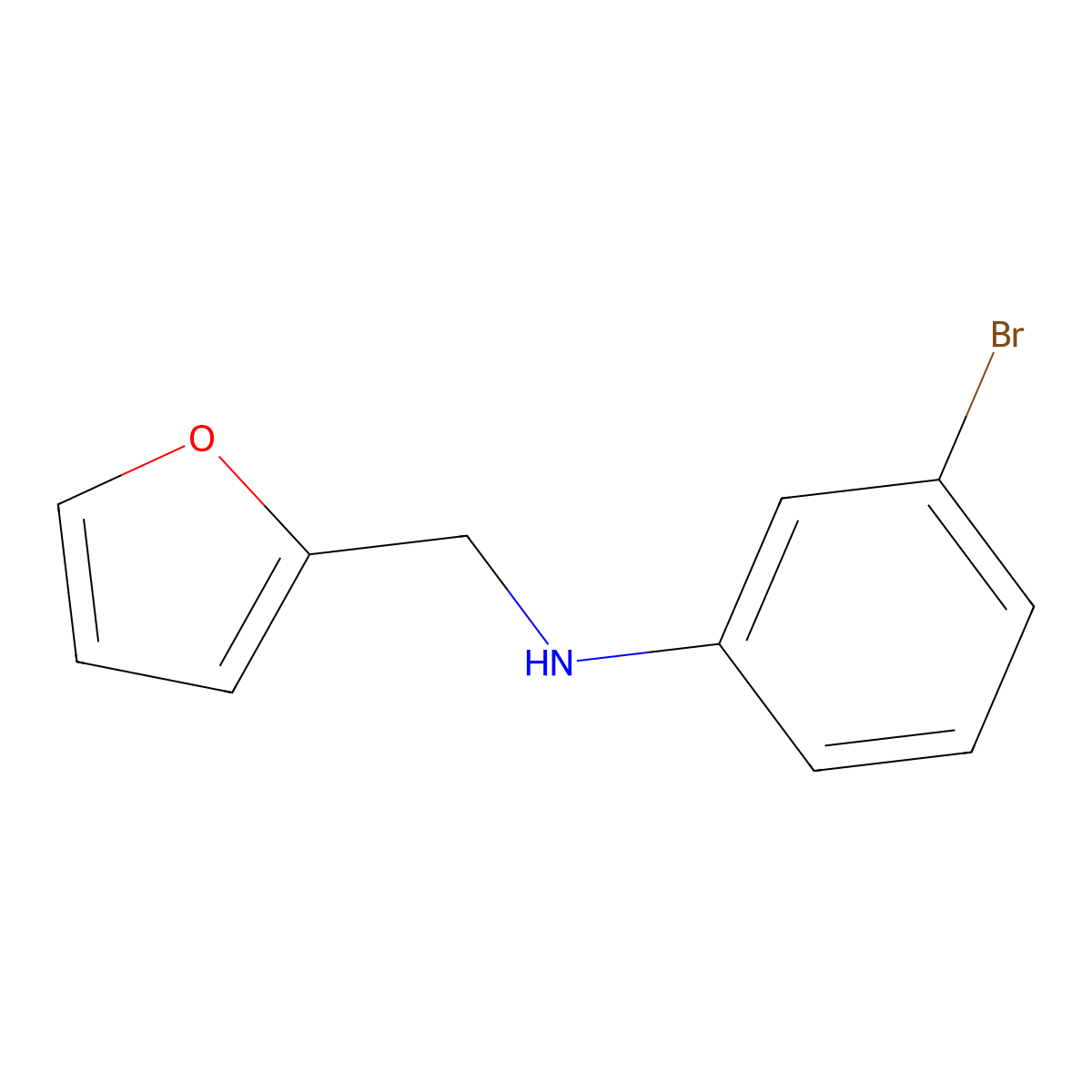 3-bromo-N-(furan-2-ylmethyl)aniline molecular structure, CAS 1019478-96-6