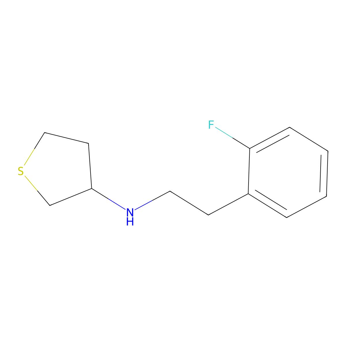 N-[2-(2-fluorophenyl)ethyl]thiolan-3-amine molecular structure, CAS 1019479-97-0