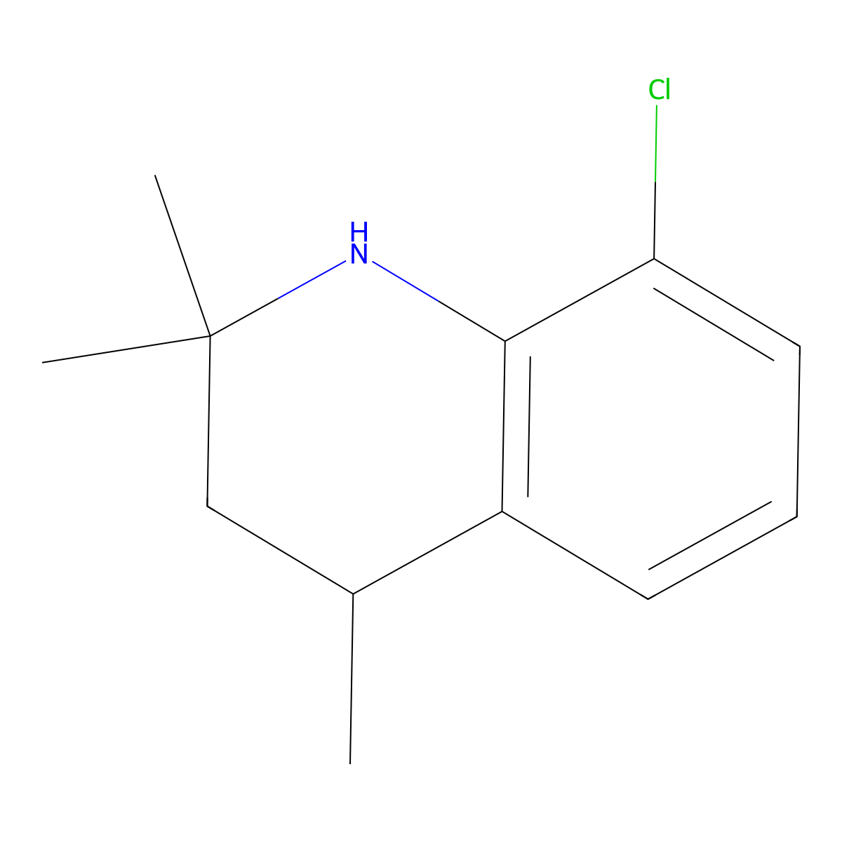 8-Chloro-2,2,4-trimethyl-1,2,3,4-tetrahydroquinoline molecular structure, CAS 101948-16-7