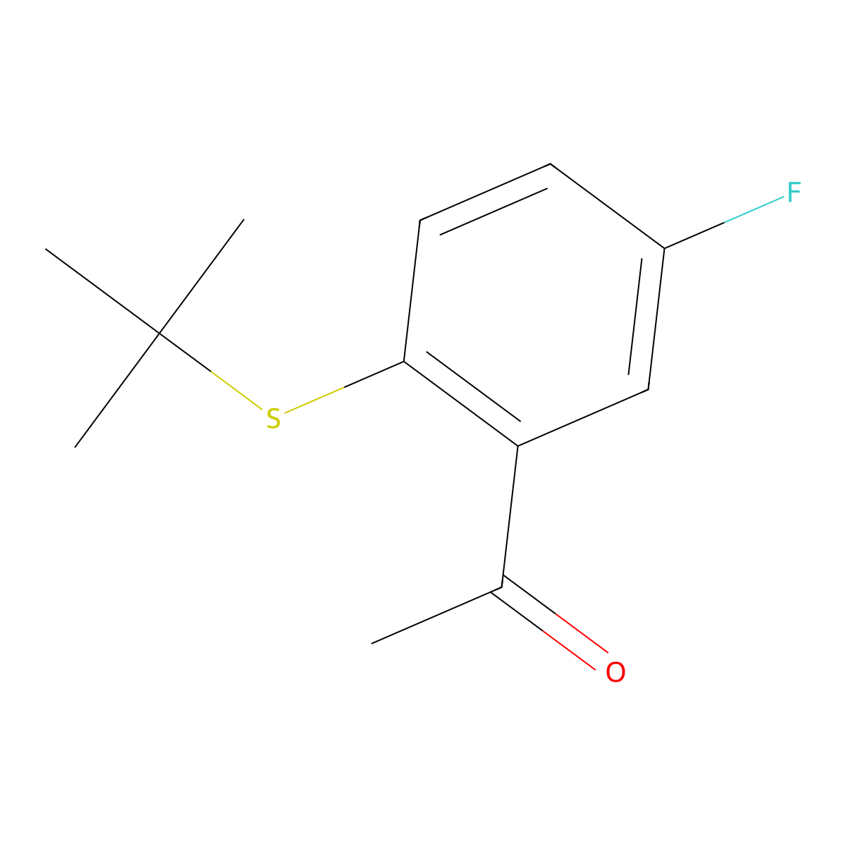 1-[2-(Tert-butylsulfanyl)-5-fluorophenyl]ethan-1-one molecular structure, CAS 1019480-19-3