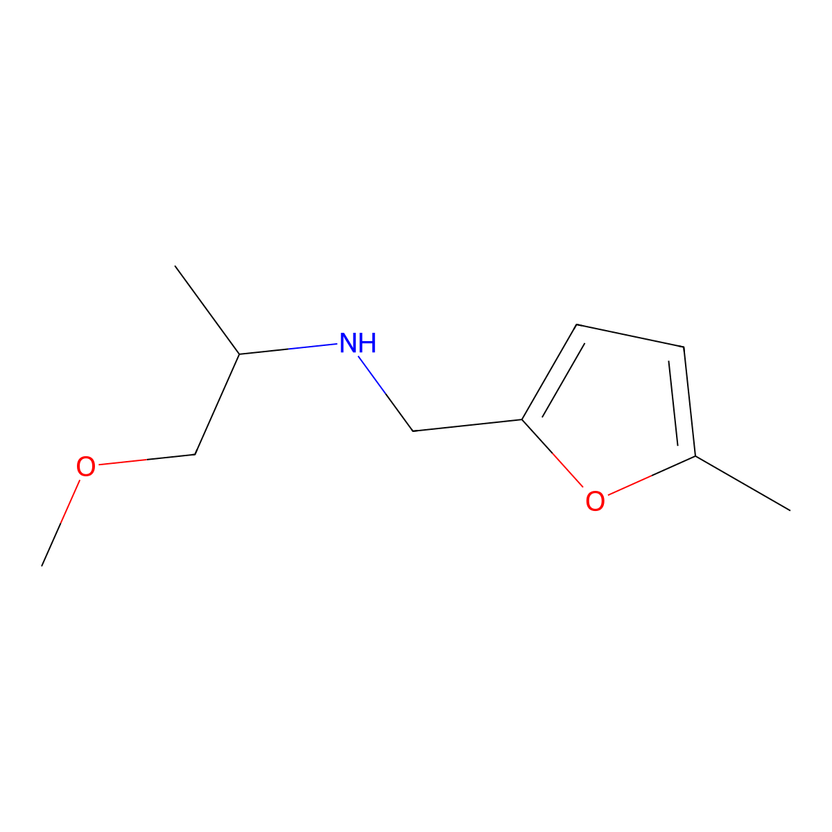 (1-Methoxypropan-2-YL)[(5-methylfuran-2-YL)methyl]amine molecular structure, CAS 1019480-20-6