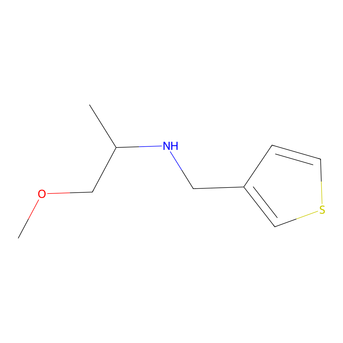 (1-Methoxypropan-2-yl)[(thiophen-3-yl)methyl]amine molecular structure, CAS 1019480-23-9