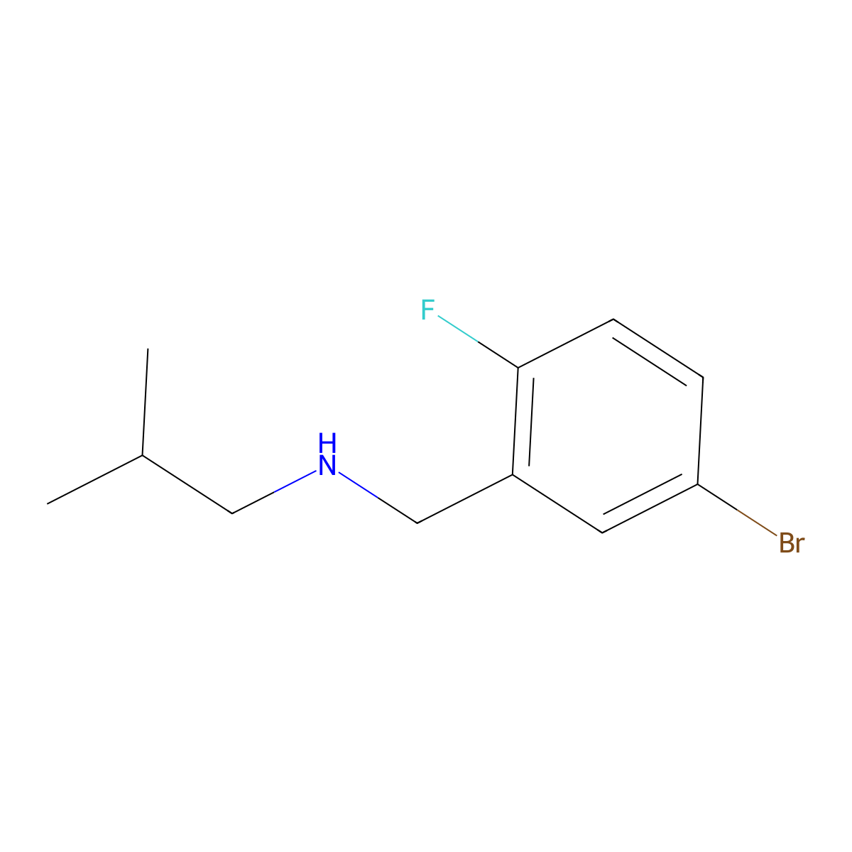 4-Bromo-2-(isobutylaminomethyl)-1-fluorobenzene molecular structure, CAS 1019480-47-7