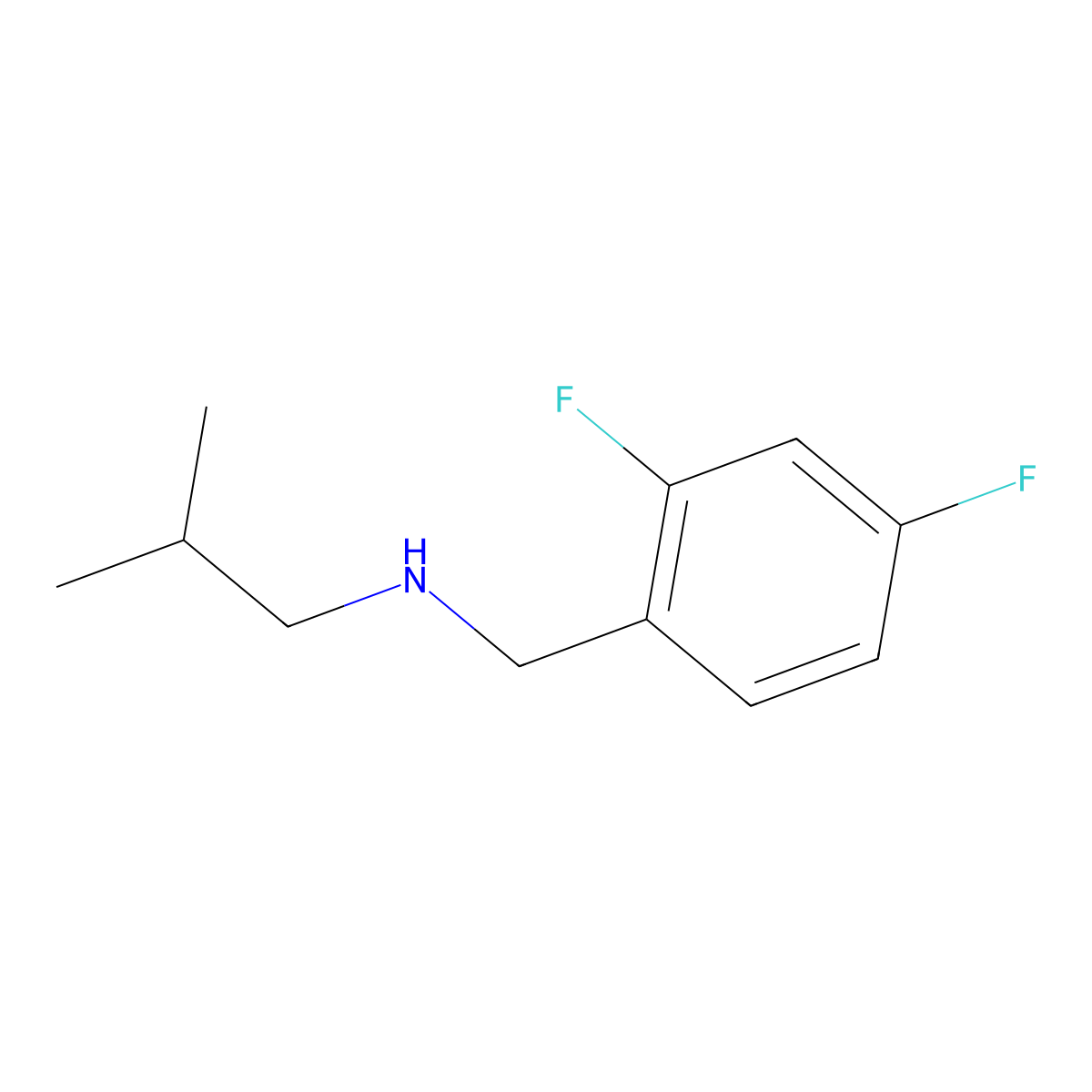 [(2,4-Difluorophenyl)methyl](2-methylpropyl)amine molecular structure, CAS 1019480-55-7