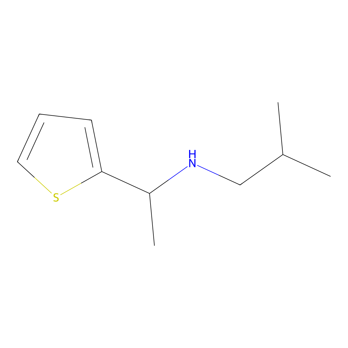 (2-Methylpropyl)[1-(thiophen-2-YL)ethyl]amine molecular structure, CAS 1019480-92-2